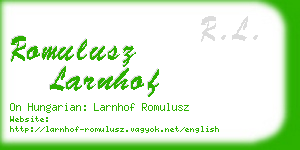 romulusz larnhof business card